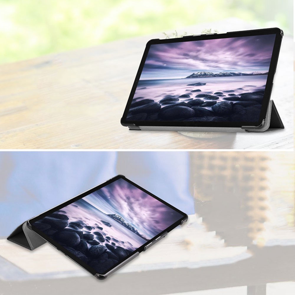 Samsung Galaxy Tab A 10.5 Leder Tasche Smart Cover Schutzhülle - Schwarz