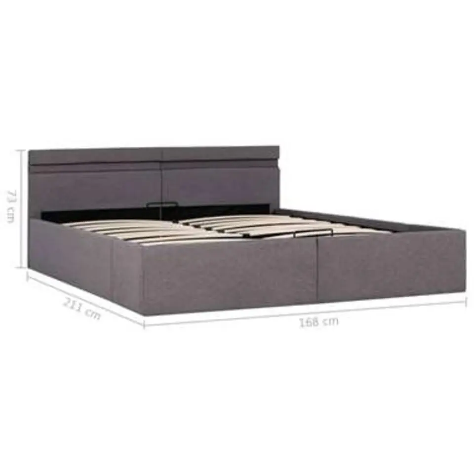 vidaXL - Bed met opbergruimte en LED - Hydraulische - Taupe - stof - 160x200 cm