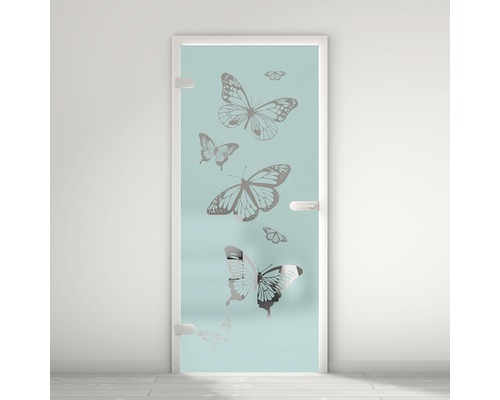 Pertura glazen deur Mynd Butterfly 06 turquoise 70,9 x 197,2 x 0,8 cm DIN Links