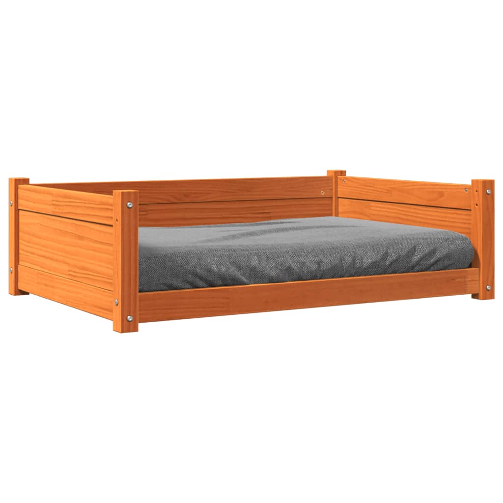 Cama para cães vidaXL, madeira de pinho, marrom encerado, 105,5 x 75,5 x 28 cm
