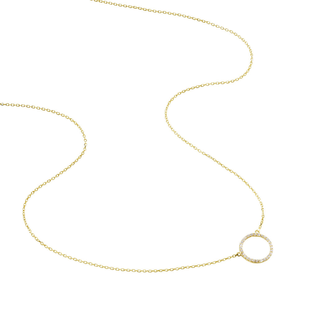 Collier Stip Or Jaune Oxyde De Zirconium