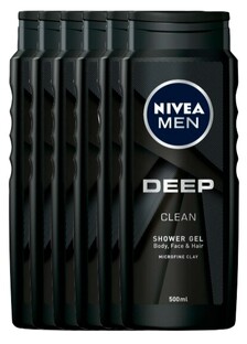 Nivea Men Deep Clean Shower Gel Voordeelverpakking 6x500ML