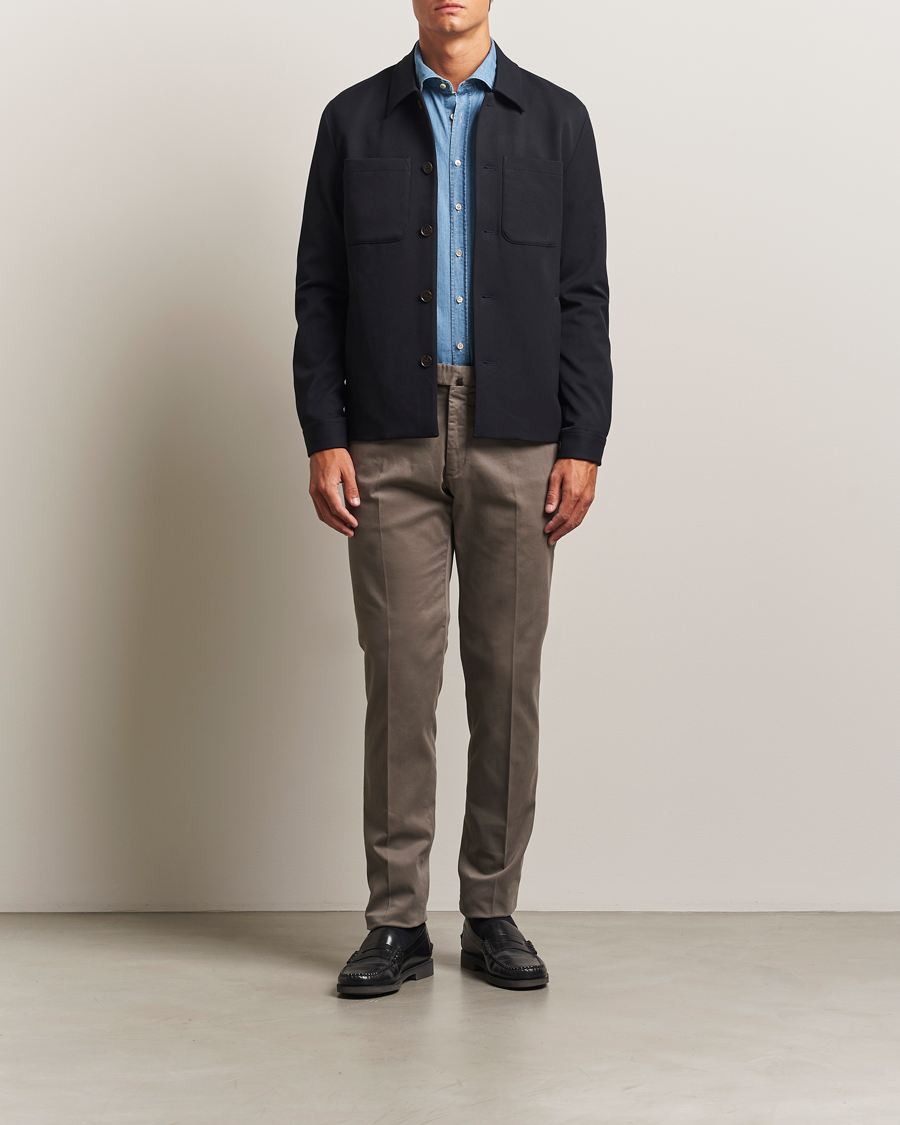 Incotex Slim Fit Cotton Stretch Chinos Grey