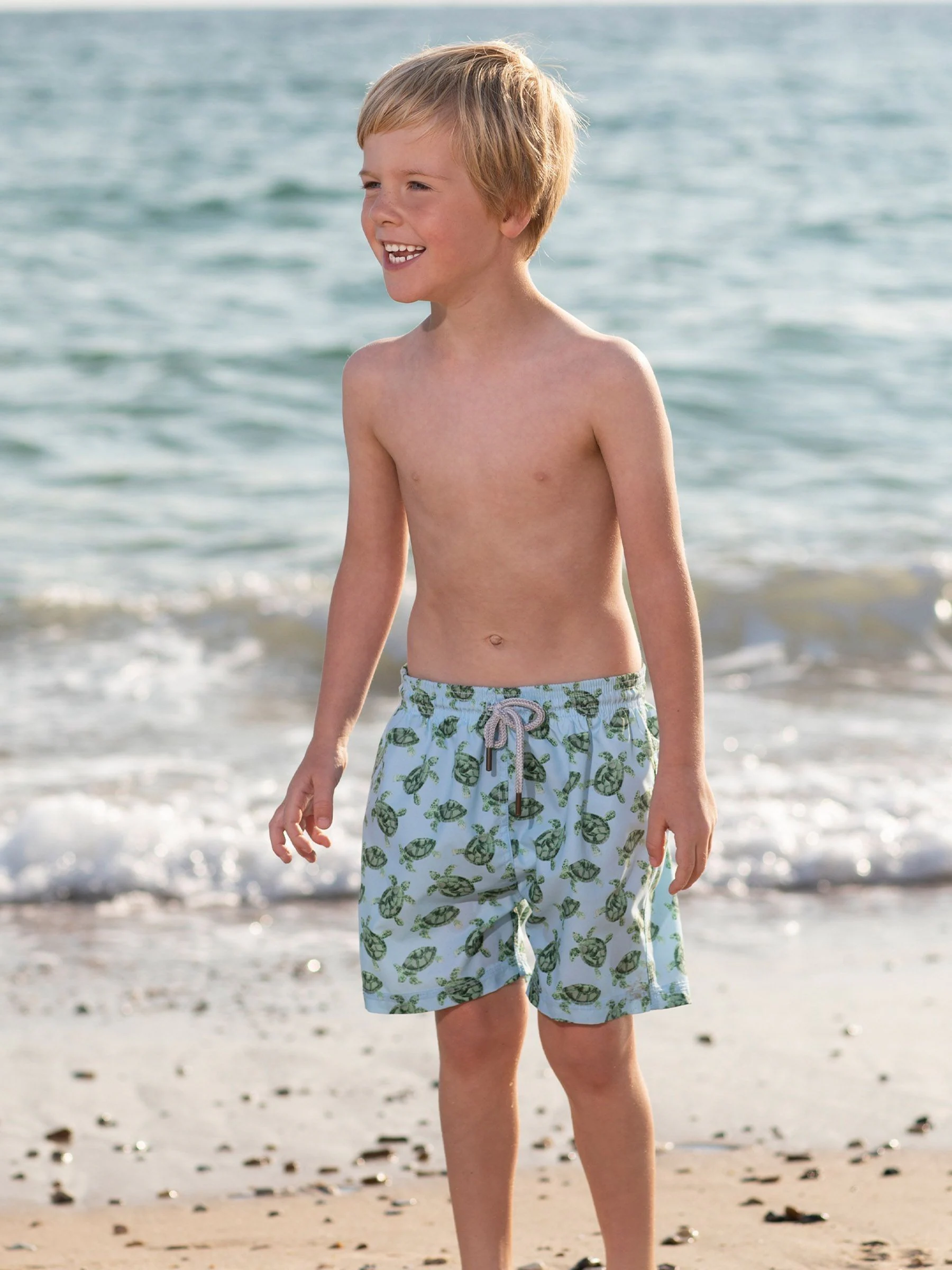 Trotters London - Blauwe zwemshort met schildpadprint