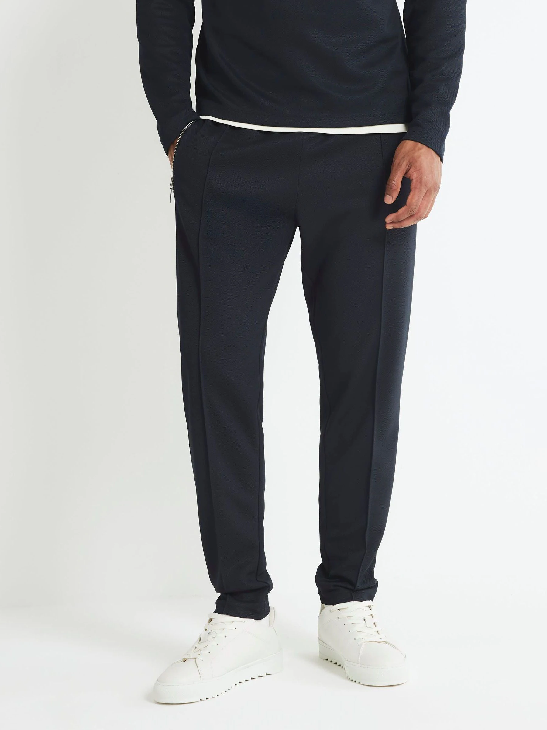 River Island Slim Fit Pique Joggers