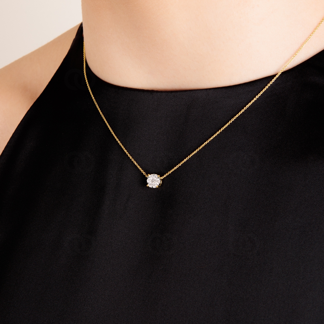Collier 750/18 K Gelbgold mit Diamanten 0.50ct H/Si