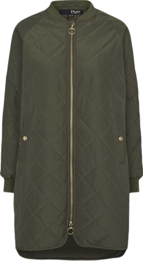 H2O Rubina Quilted lang overgangsjakke Grøn
