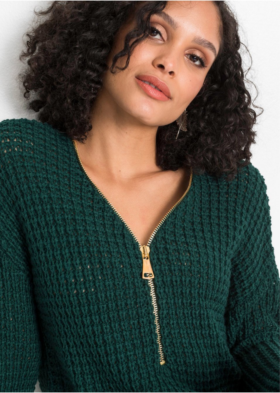 Pull en maille avec zip