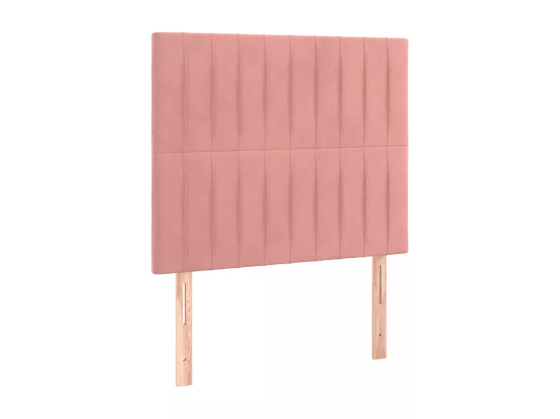 Sommier tapissier avec matelas et LED Rose 90x190 cm Velours