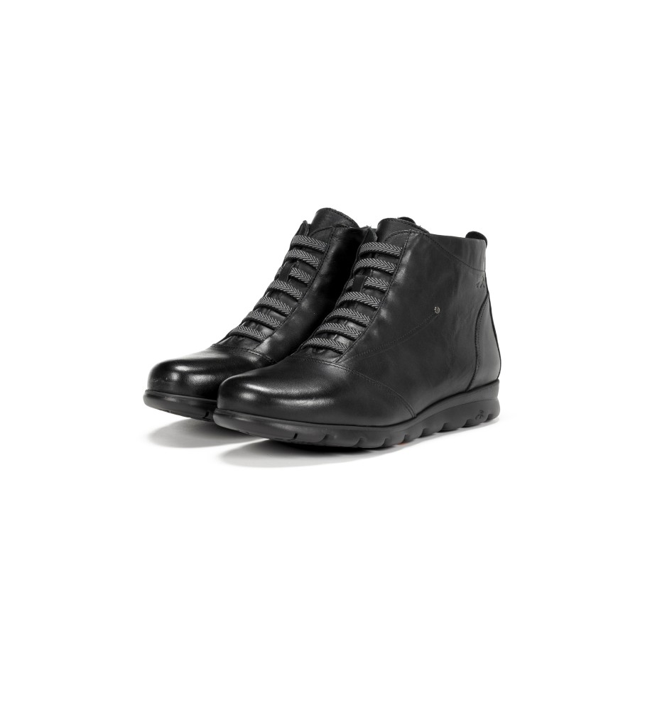 Botas de tornozelo Fluchos Susan F0356 em couro preto
