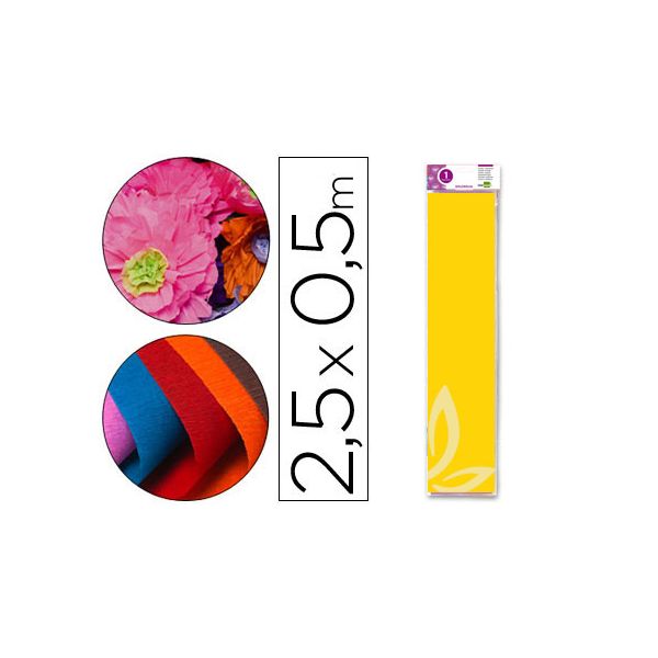 Liderpapel Papel Crepe CP02 0.5x2.5m Amarelo