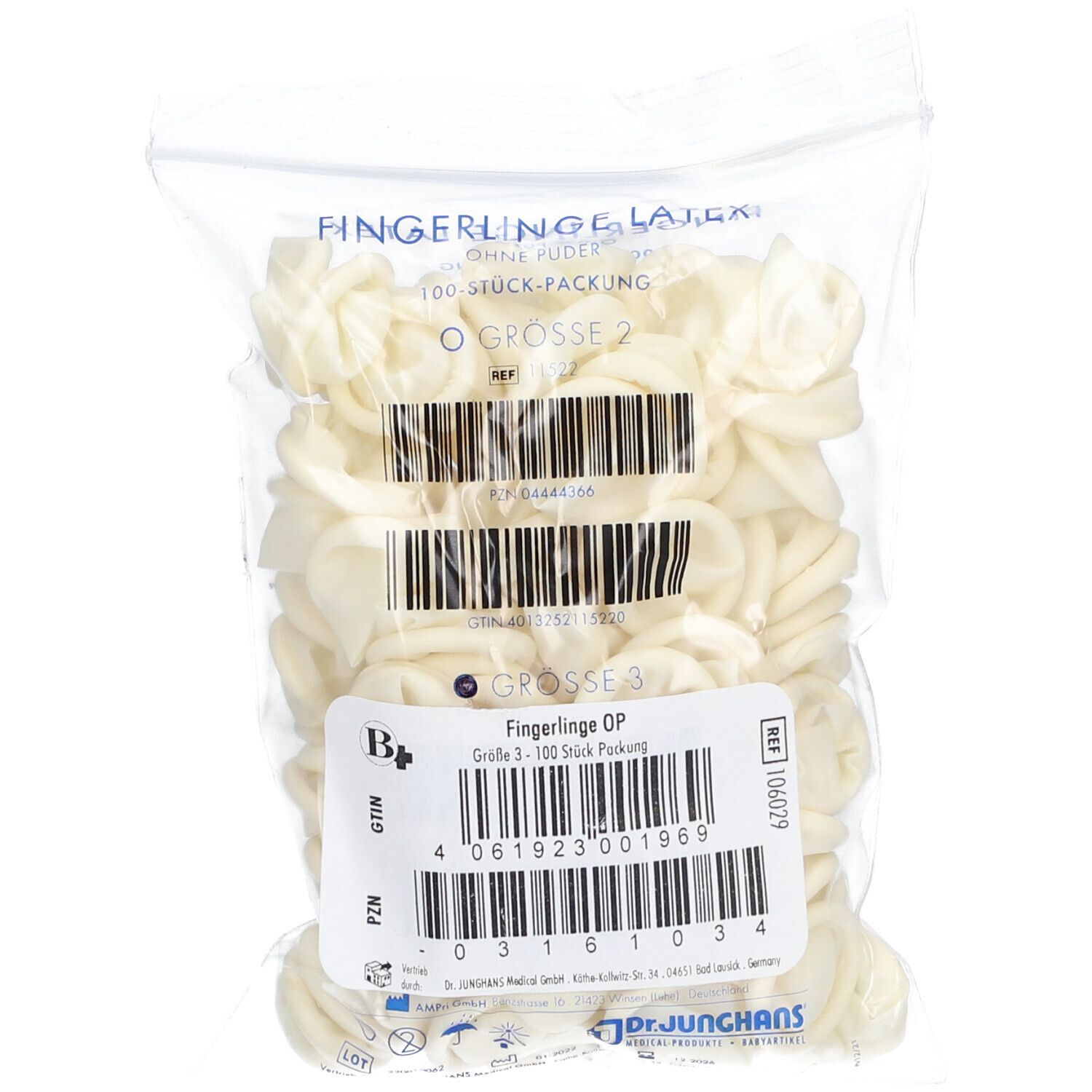 Fingerling Latex OP, Gr. 3 gerollt