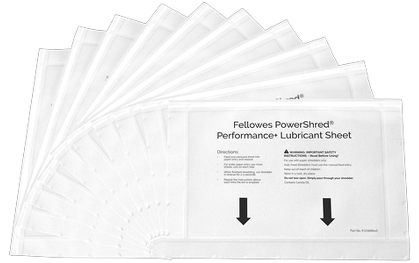 Ölpapier für Aktenvernichter Perfomance 10 BlätterFellowes Powershred Performance Ölblätter
