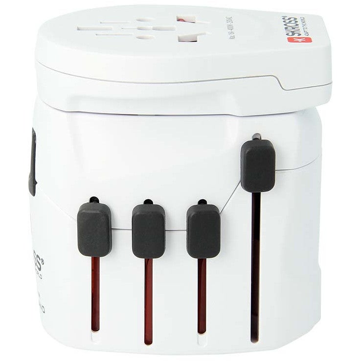 Skross 1302539 driepolige wereldreisadapter met USB-poort
