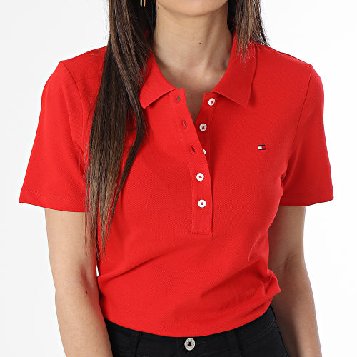 Polo Manches Courtes Slim Femme Piqué 7823 Rouge