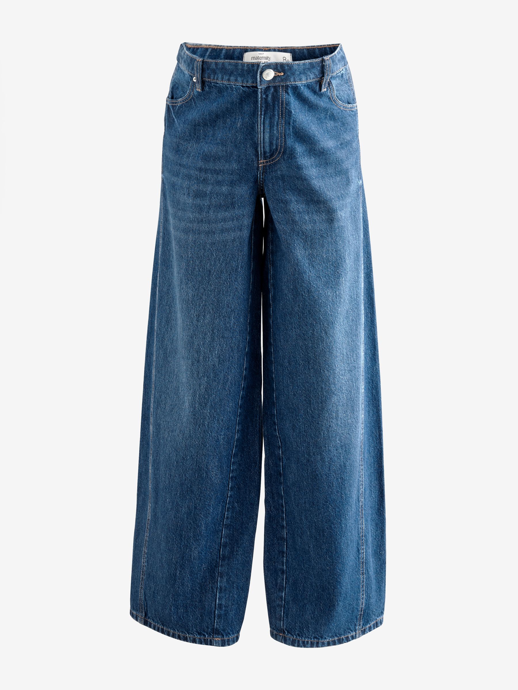 Donkerblauw - Zwangerschapsjeans met wijde pijpen van 100% katoen