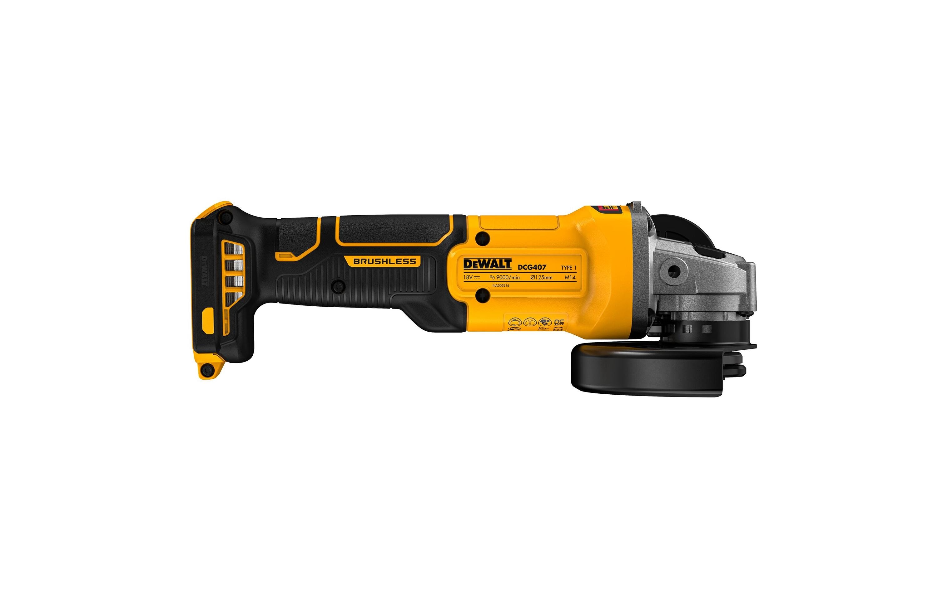 Winkelschleifer DCG407NT-XJ Ohne Akku<br>Brushless Akku-Winkelschleifer mit 125 mm Scheibendurchmesser