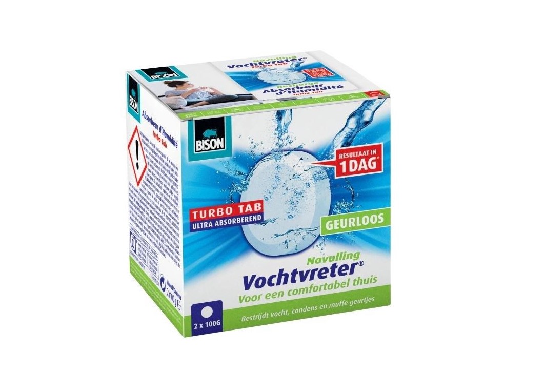 Bison 2 x 100 gram vochtvreter navulling - 4 stuks