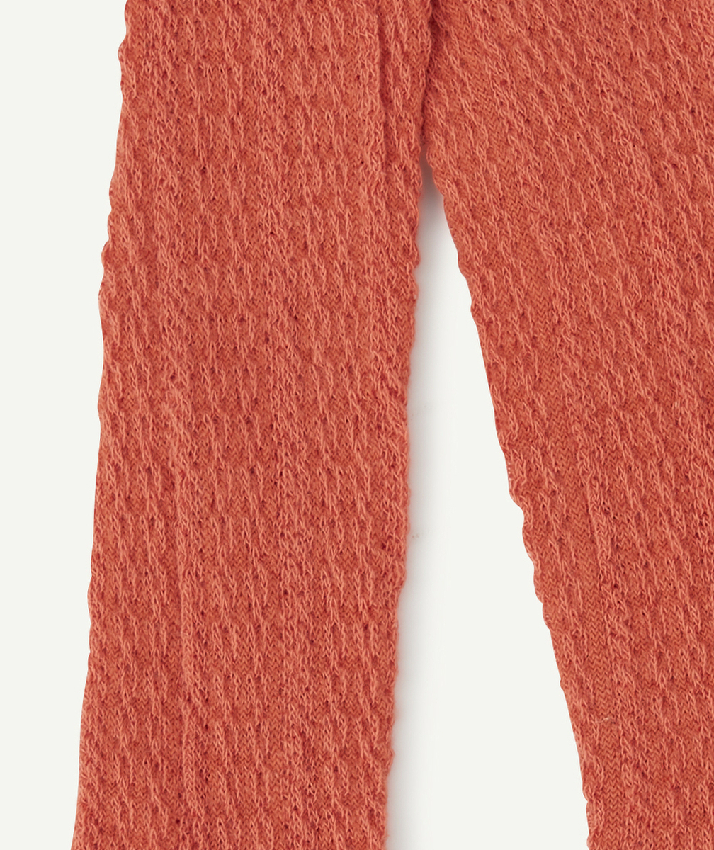 LES COLLANTS BÉBÉ FILLE EN TRICOT CORAIL