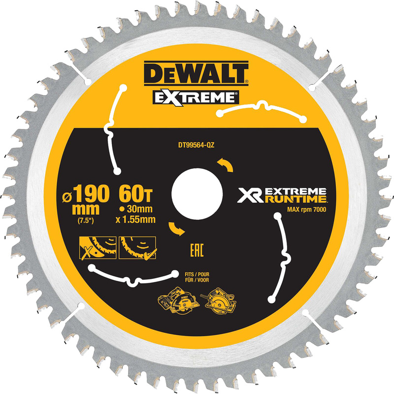 DeWALT cirkelzaagblad 190x30mm 60T DT99564-QZ