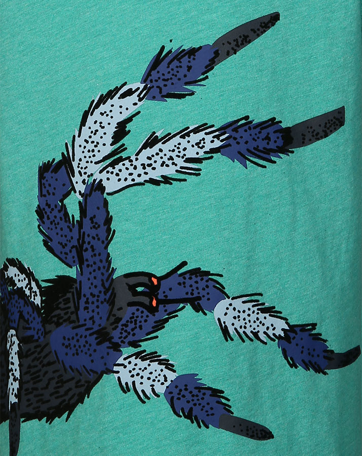 T-Shirt FINLAY SPIDER in petrol