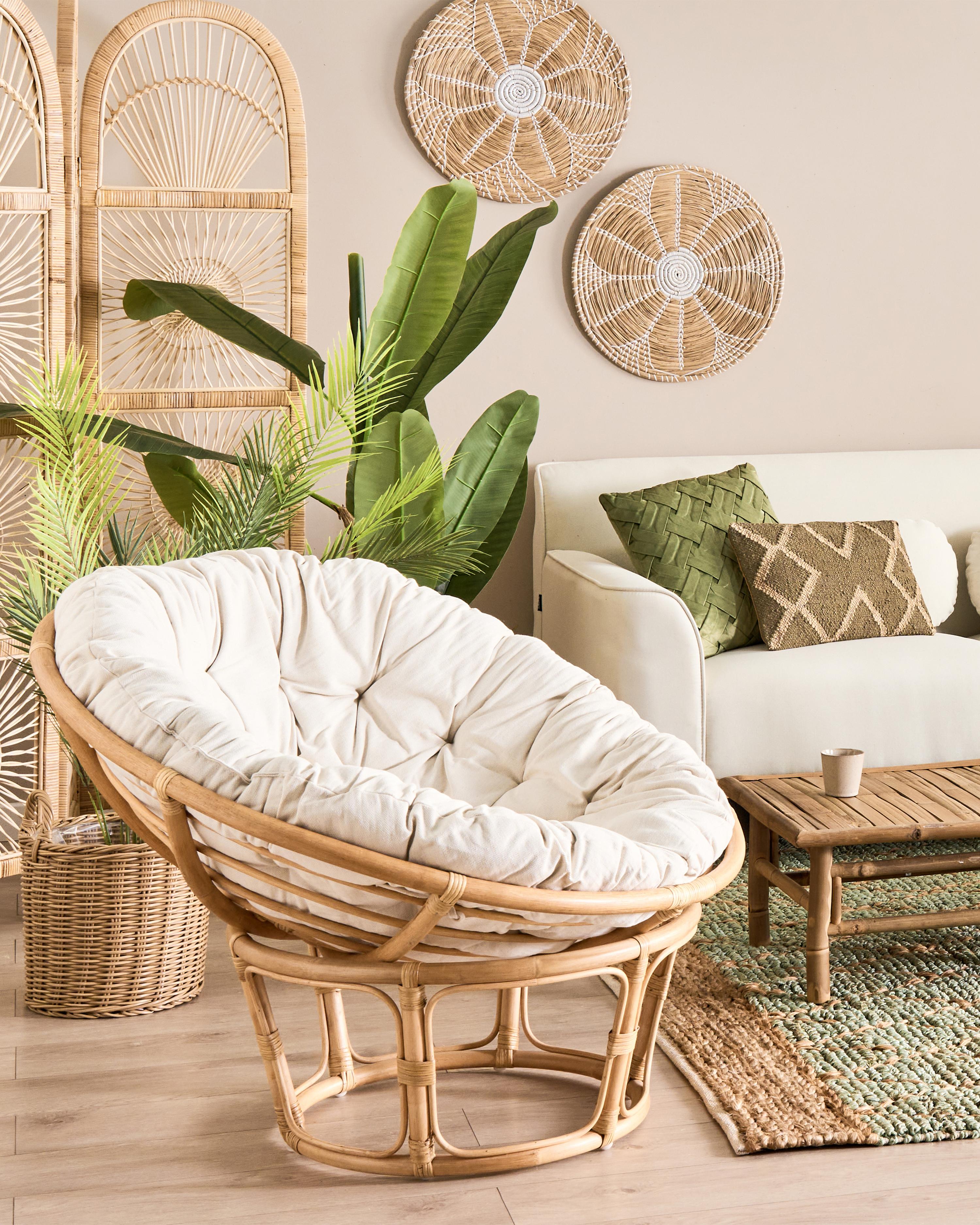 Set van 3 bloempotten PENDULA PE rotan 33/37/45 cm Natuurlijk