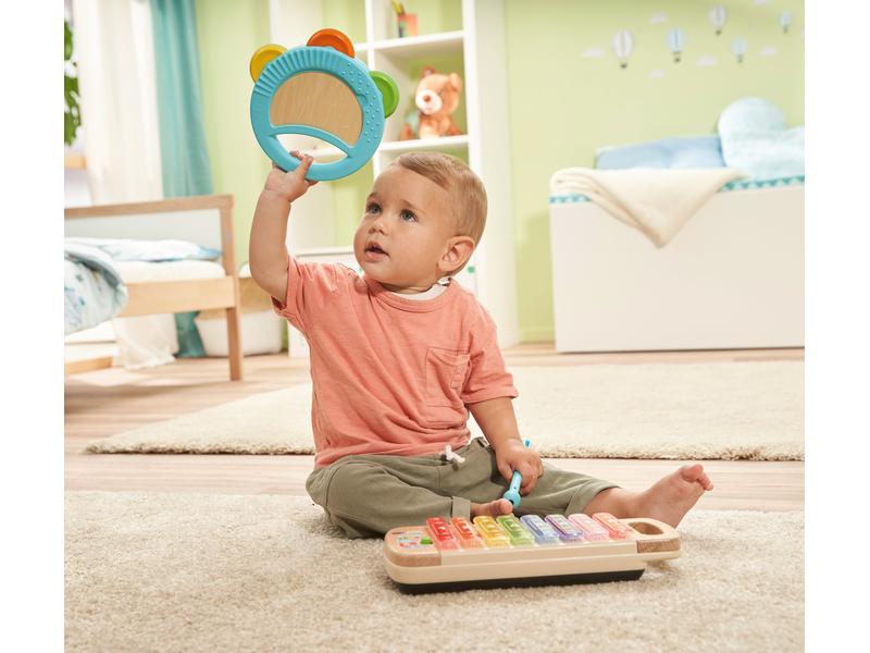 Vtech Musikspielzeug Interaktives Holz-Xylofon mit Tamburin Kinderinstrumente