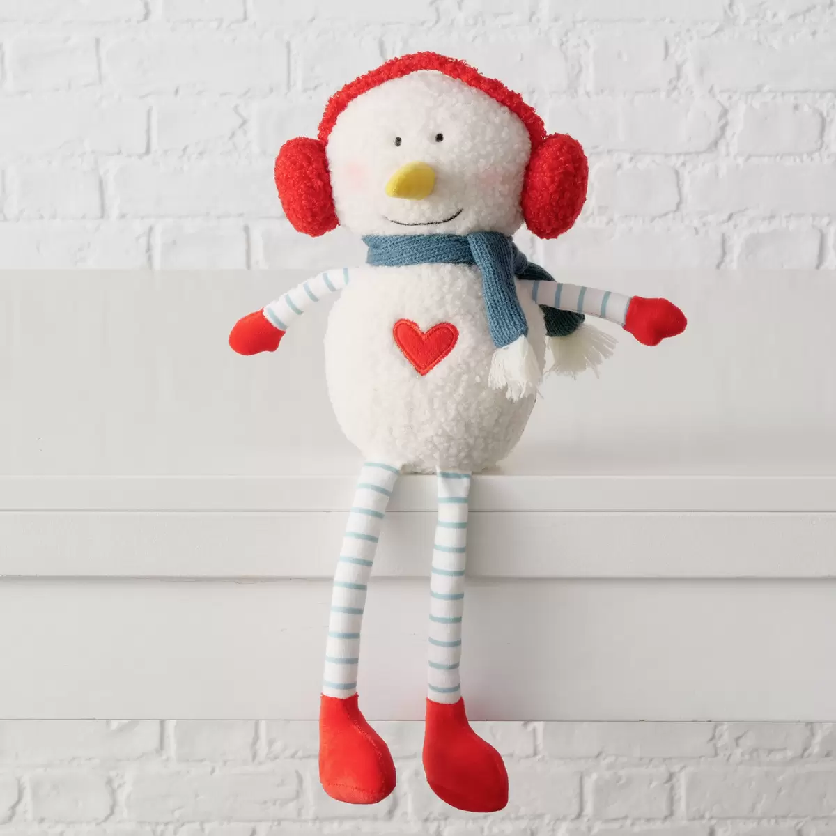 Kantenhocker Schneemann Rüdiger hellblau,rot,weiss