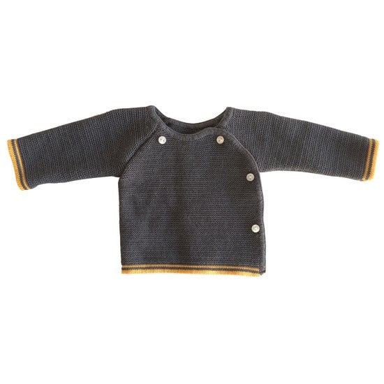Brassière Collection P'tit Bisou Trousseau Tricot 2019   Liseret curry        0-1 mois   de               P'tit bisou