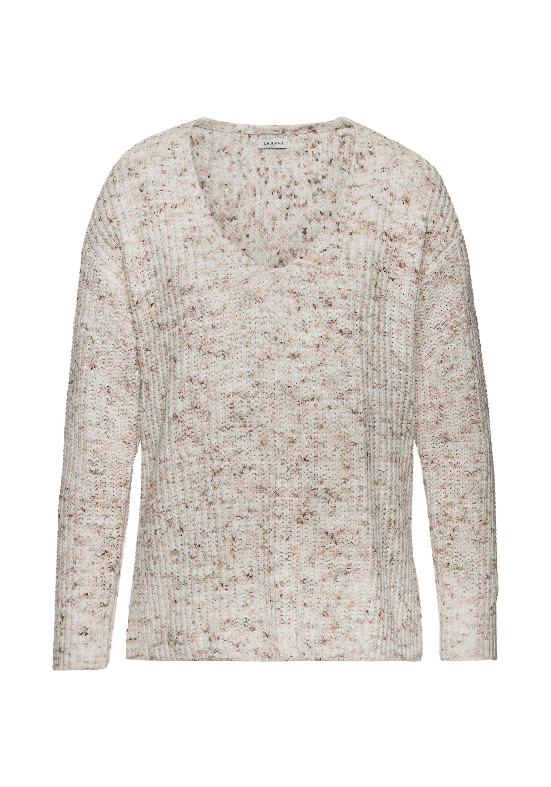 Buffalo V-Ausschnitt-Pullover aus weichem Chenille, Strickpullover, kuschelig weich