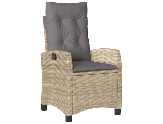 VIDAXL - Chaises inclinables jardin lot de 2 et coussins résine tress...
