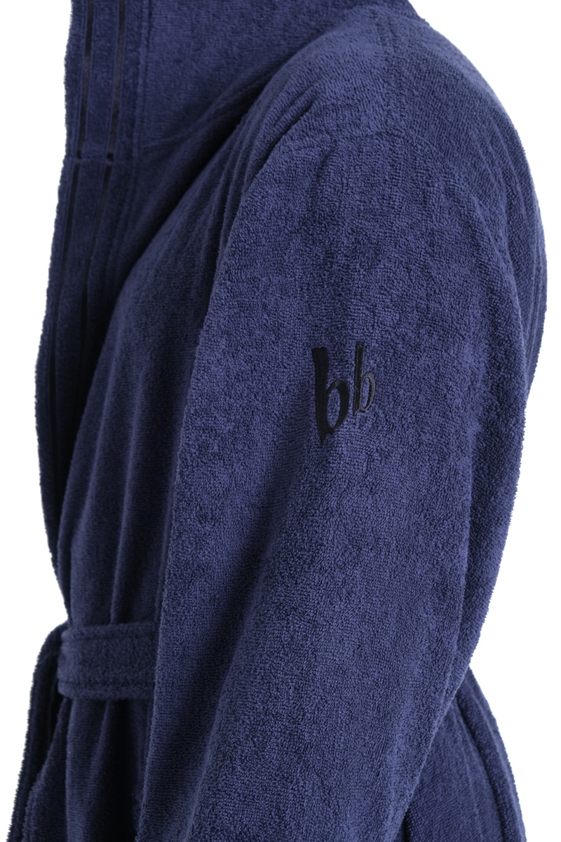 Bruno Banani Herrenbademantel »Clement, ideal für Sauna & Spa, Hotelbademantel, Morgenmantel«, 1 Stk. 100% Baumwolle, einfarbig, glänzende Streifen-Bordüre, Taschen, S-4XL