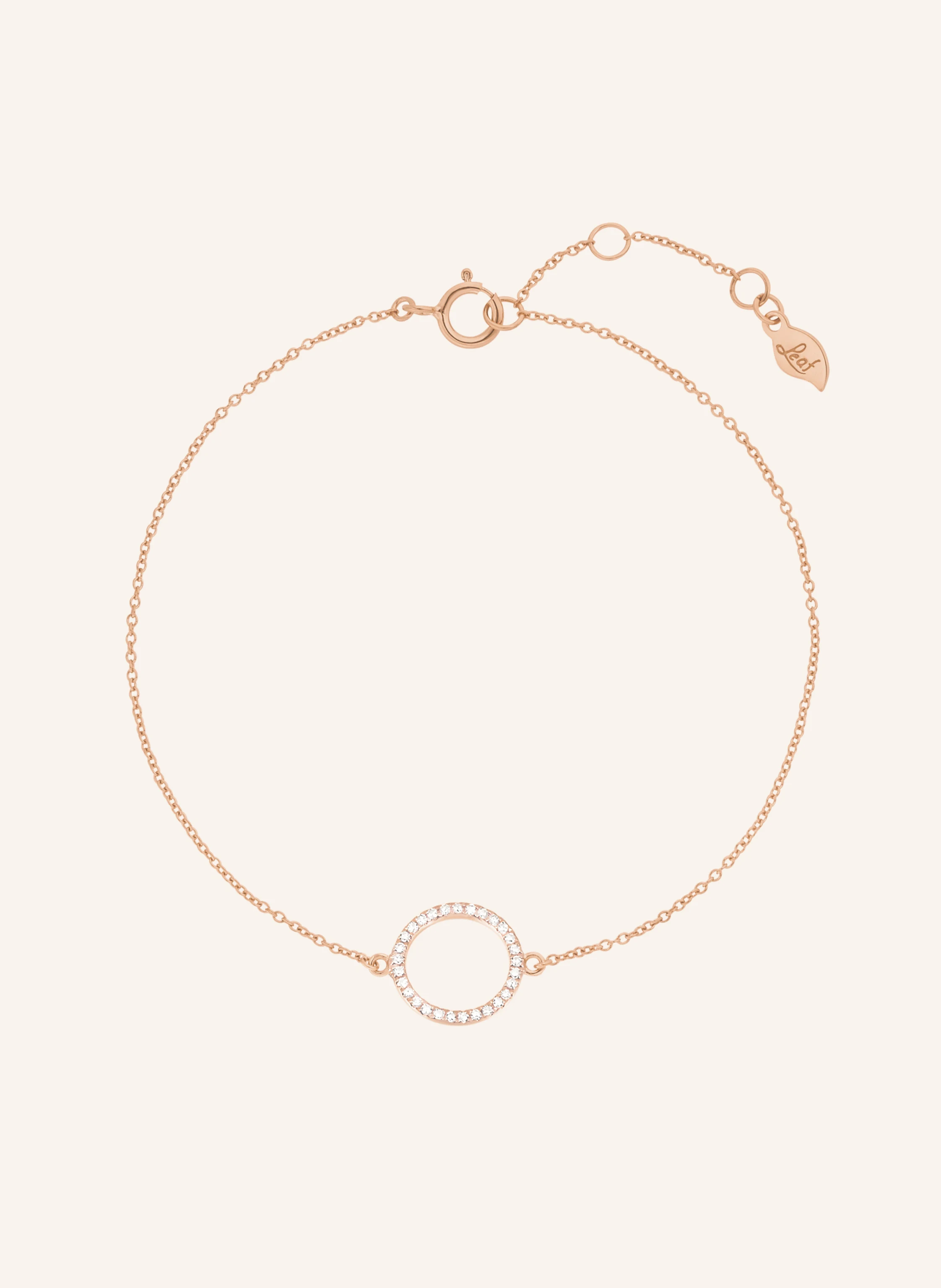 Leaf Armband CIRCLE aus 18 Karat Roségold mit Diamanten