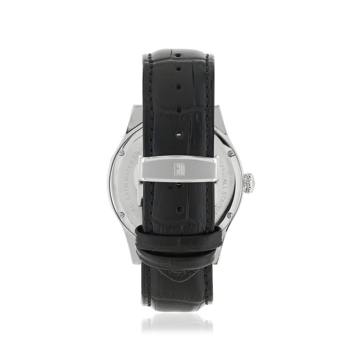 Montre MATY GM cadran noir bracelet cuir noir