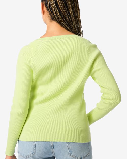 gilet maillé et côtelé pour femmes vert