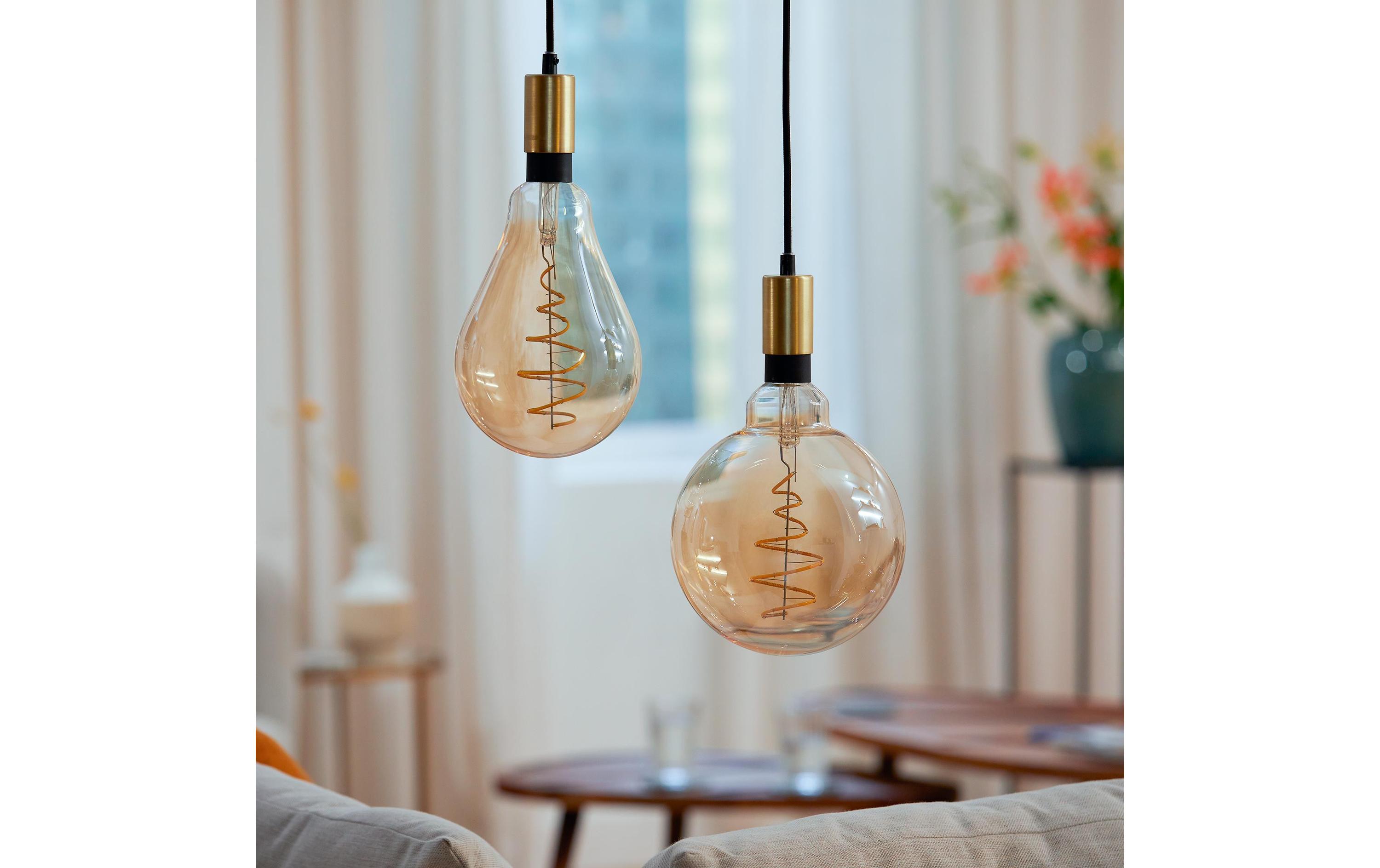 Leuchtmittel Vintage PS160 E27 6.5 W, 2000-5000 KÜber Bluetooth und WLAN steuerbares Filament-Leuchtmittel