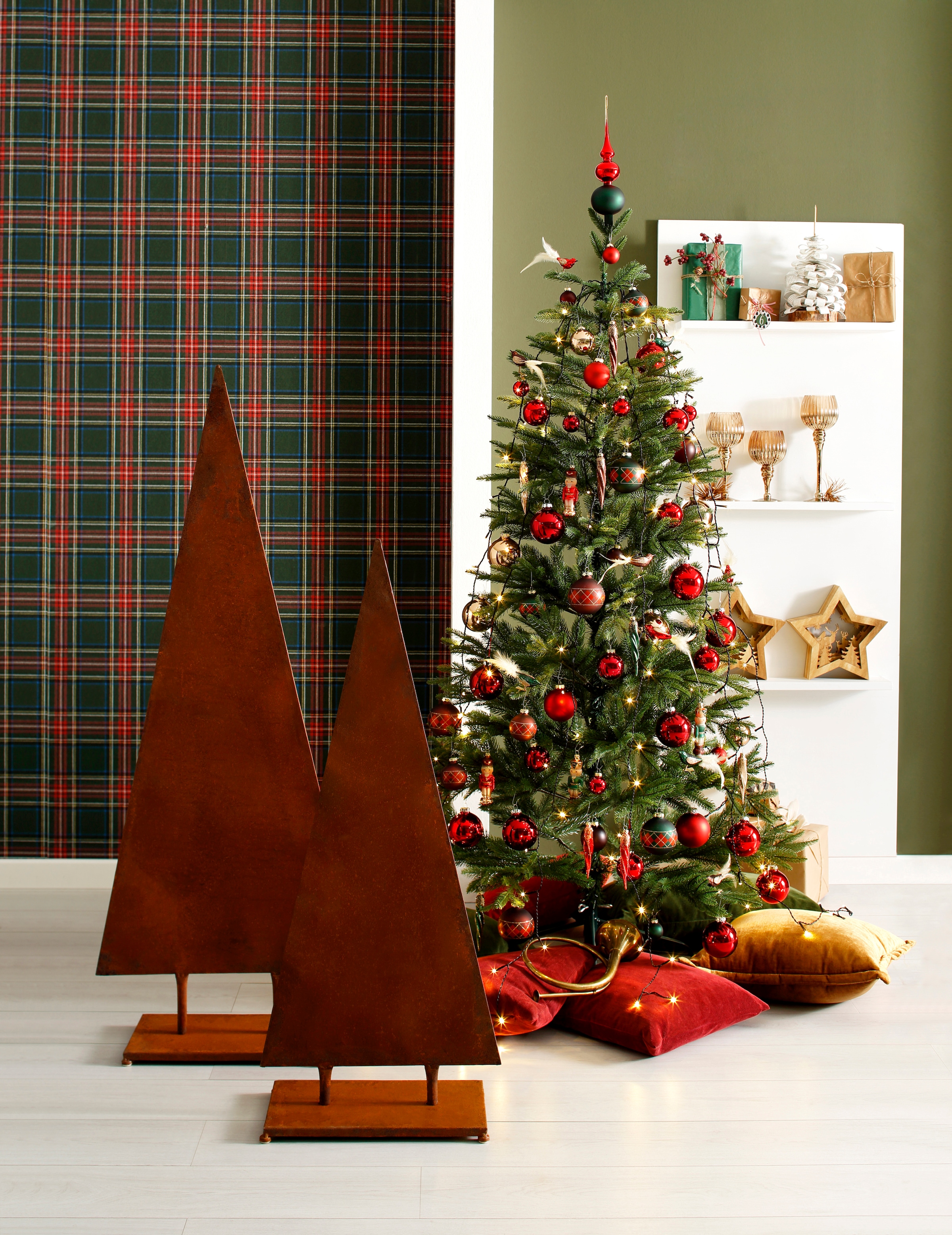 HOFMANN LIVING AND MORE Dekobaum »Weihnachtsbaum, Weihnachtsdeko aussen« aus Metall, mit rostiger Oberfläche