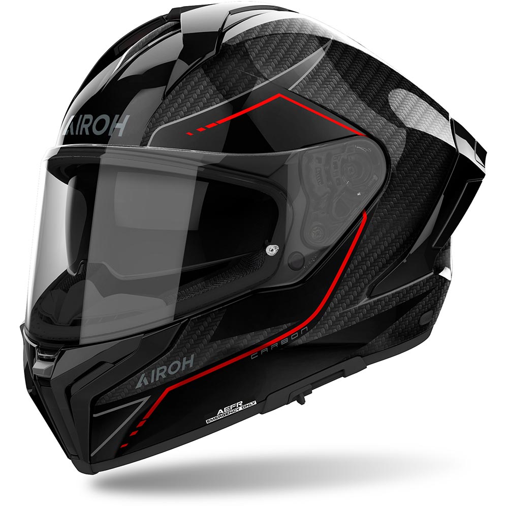 Airoh - Casque Matryx Carbon Stylish Carbone / Rouge / Brillant
