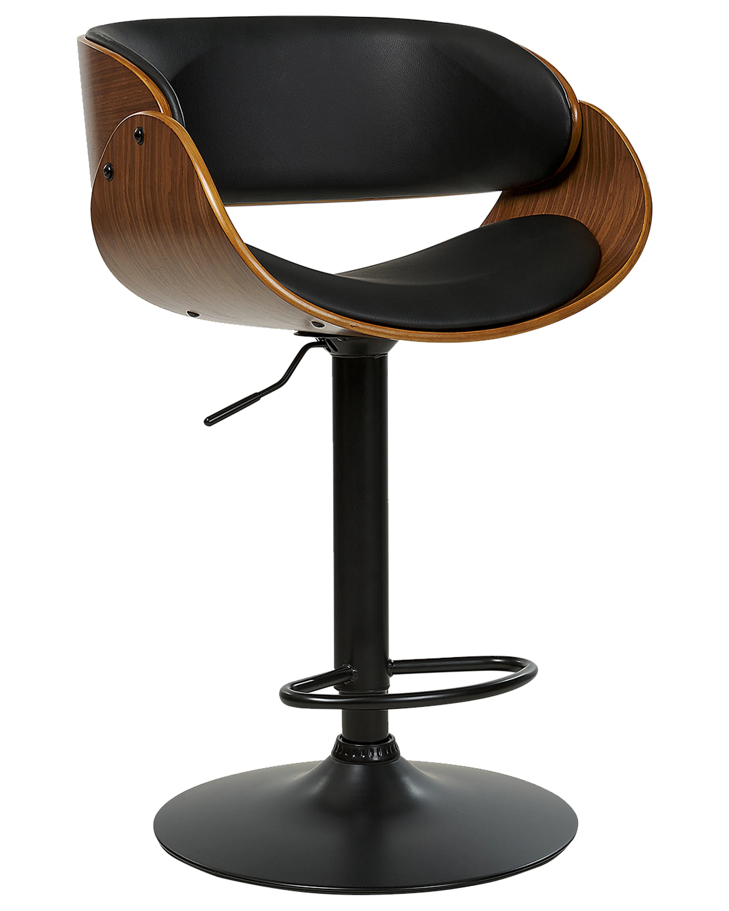 Set van 2 barstoelen BAKU II Kunstleer draaibaar Zwart