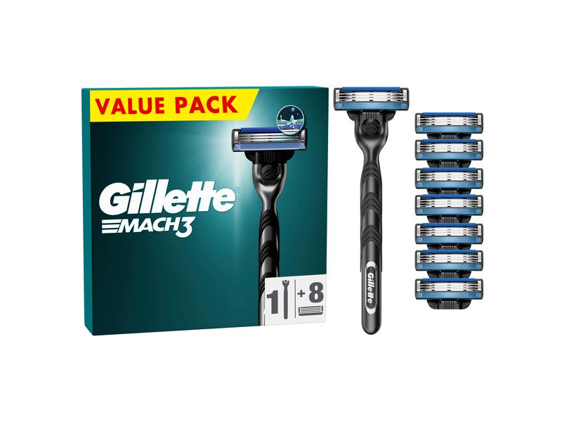 Gillette Rasierer Mach3   8 Klingen Nassrasierer für Herren mit Ersatzklingen