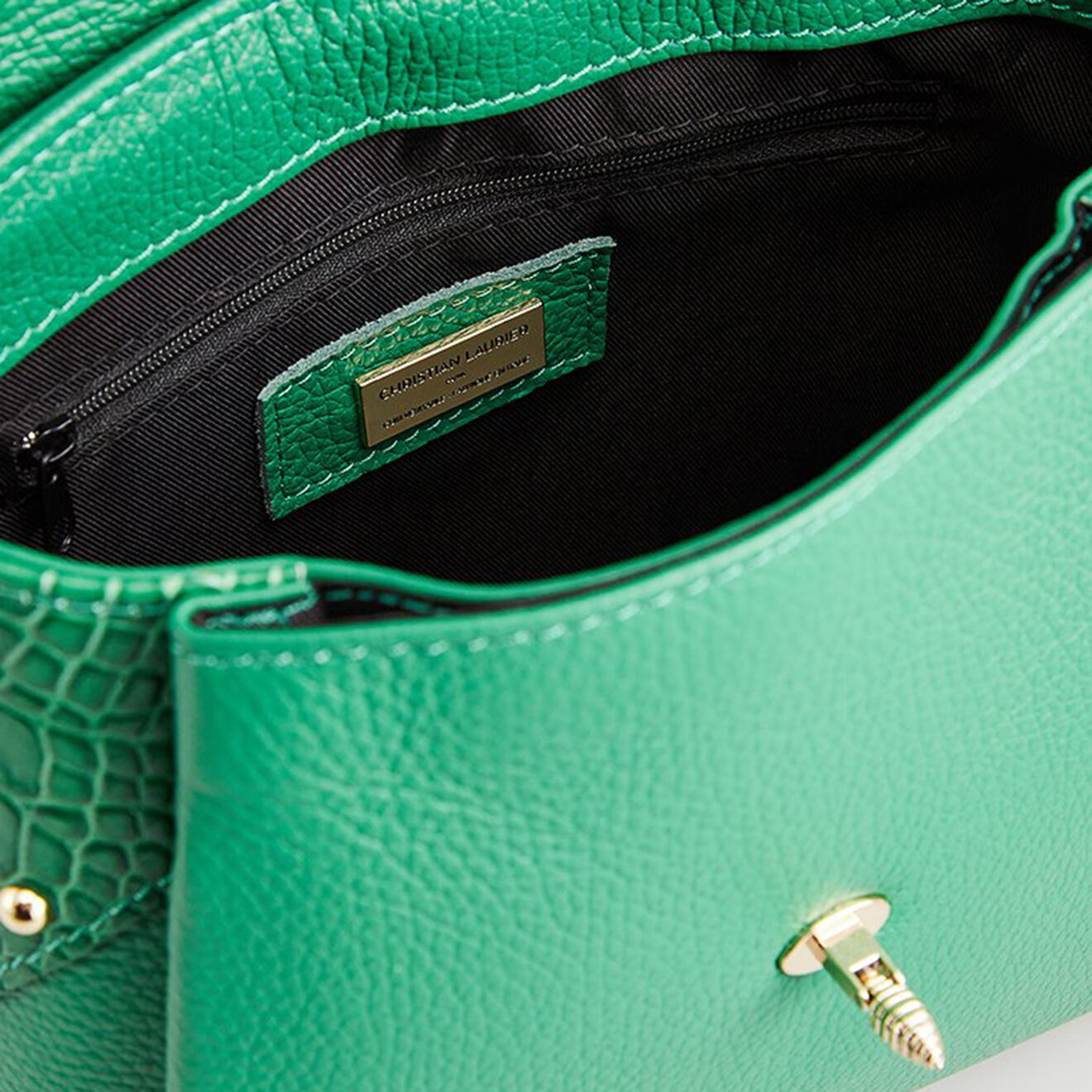 Christian Laurier Sac à main en Cuir Yasmin vert foncé - 22x19.5x10 cm
