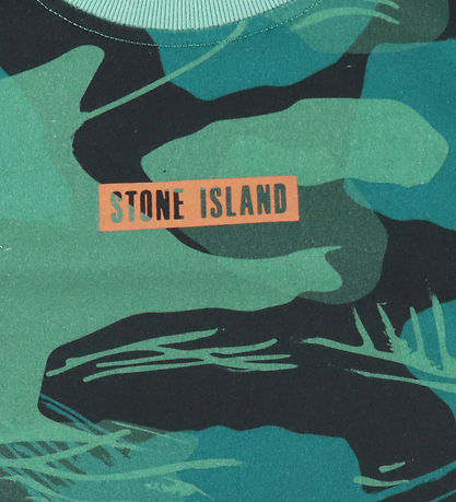 Stone Island T-Shirt - Smaragd m. Print