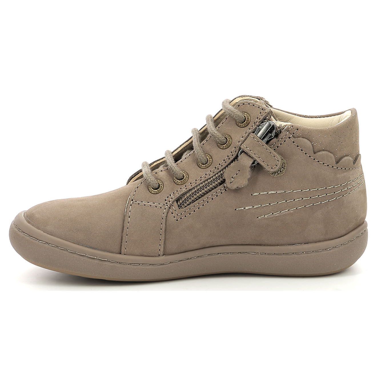 Kickers Bottillons en Cuir Kickpinns taupe