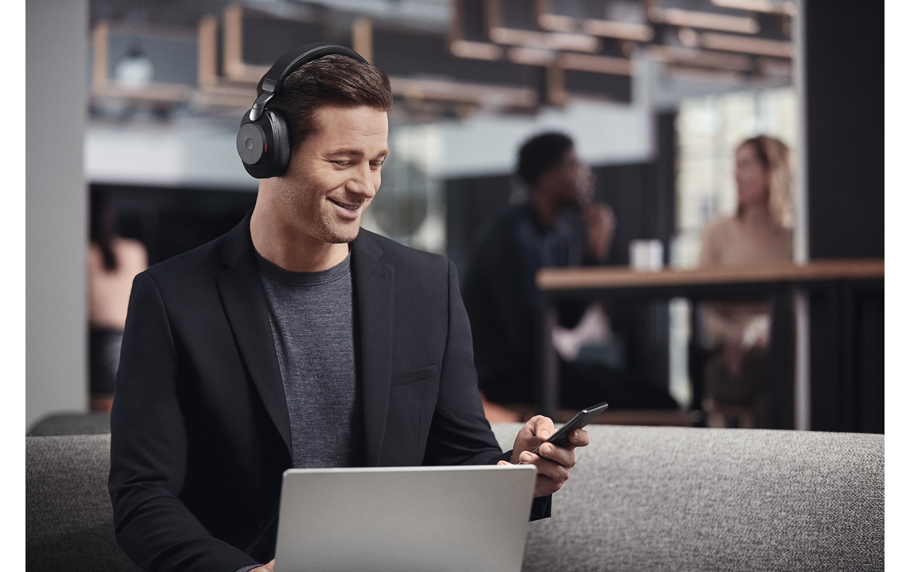 Headset Evolve2 85 Duo UC Schwarz, USB-C<br>Jabra Blueooth Headset mit Active Noise Cancelling
