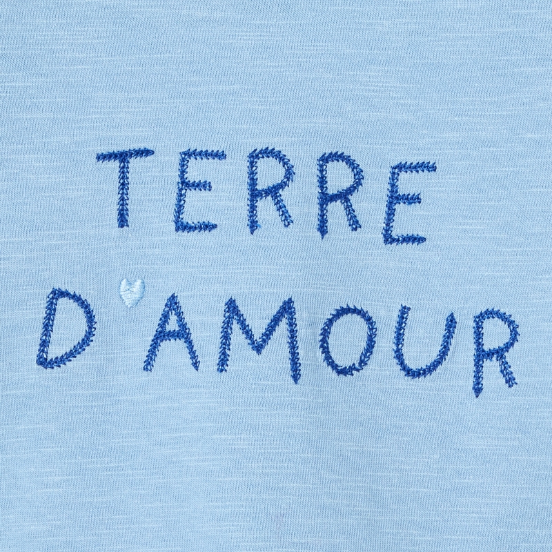 T-shirt à message brodé turquoise bébé garçon Absorba