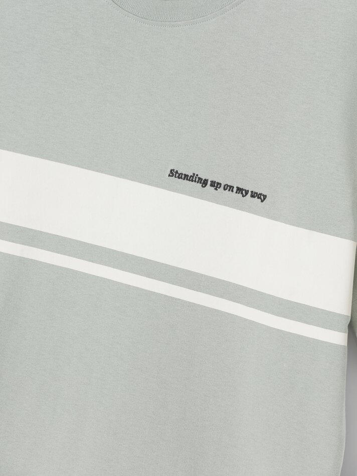 Camiseta estampada com bordado - Verde Médio
