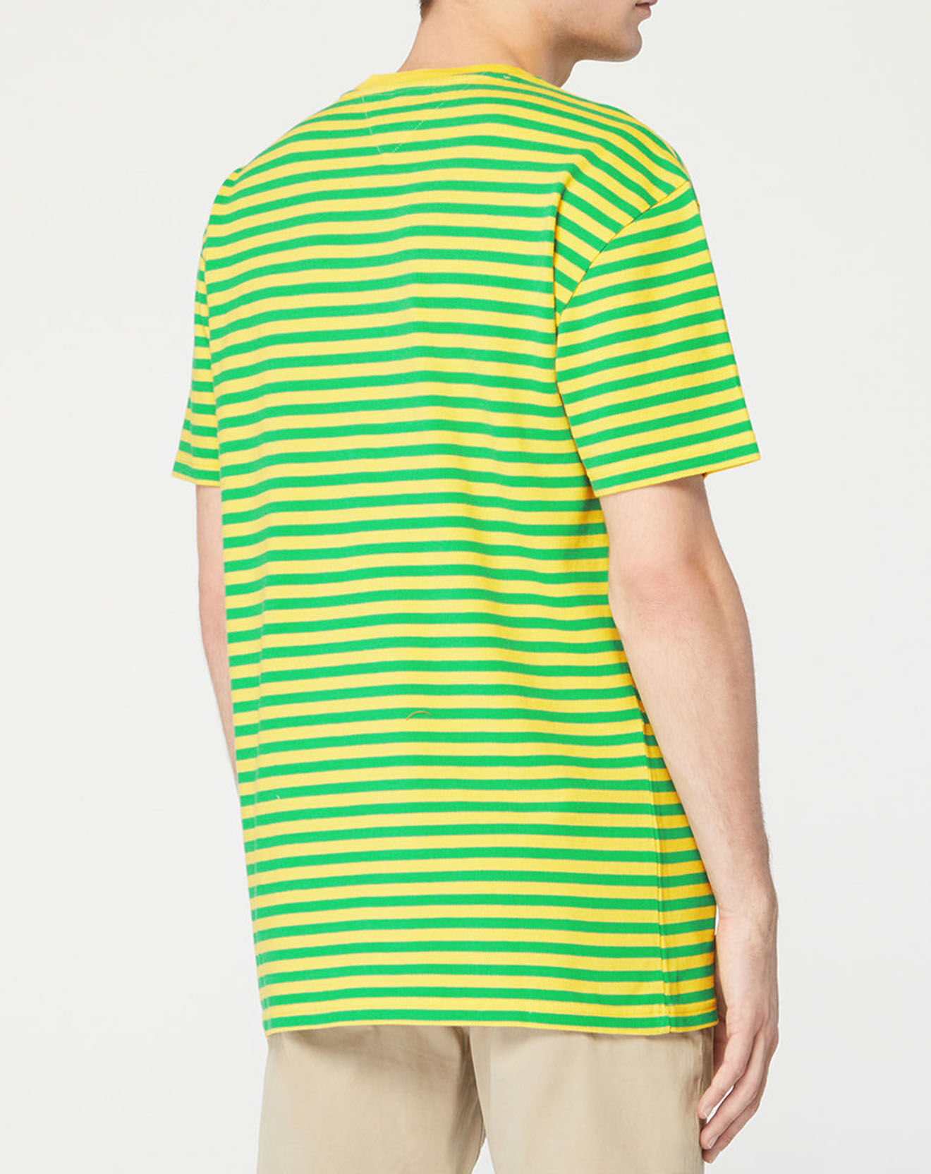 Tommy Jeans T-Shirt piqué rayé jaune/vert