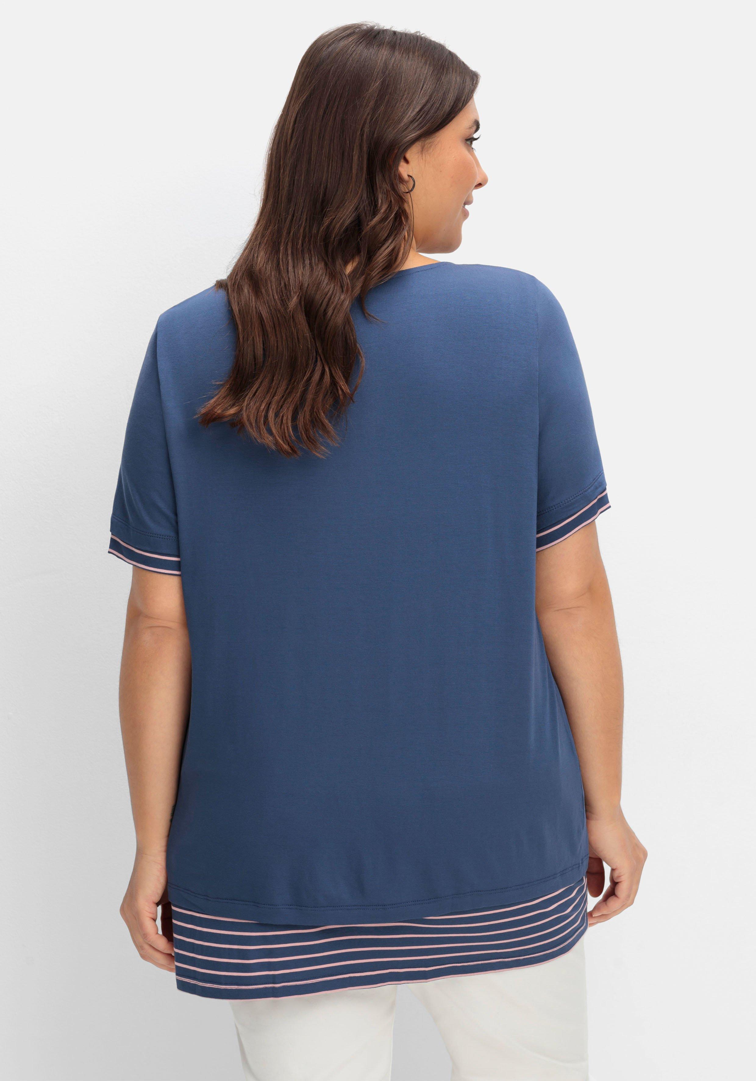 Longshirt in 2-in-1-Optik, mit Rundhalsausschnitt