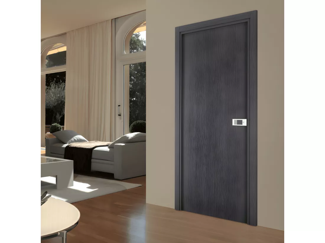 Bloc-porte pose fin de chantier collection Premium Miro, H.204 x l.73 cm, aspect chêne cendré, réversible