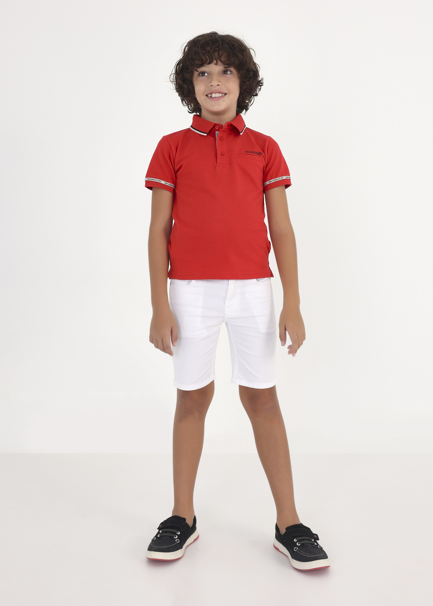 Camisa polo de algodão para menino